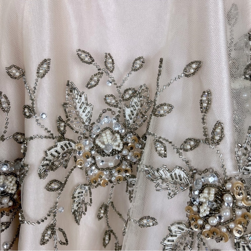 Sue Wong Nocturne Old Hollywood Coquette Fit & Flare Tulle Beaded Midi Dress 8 - Picture 12 of 14